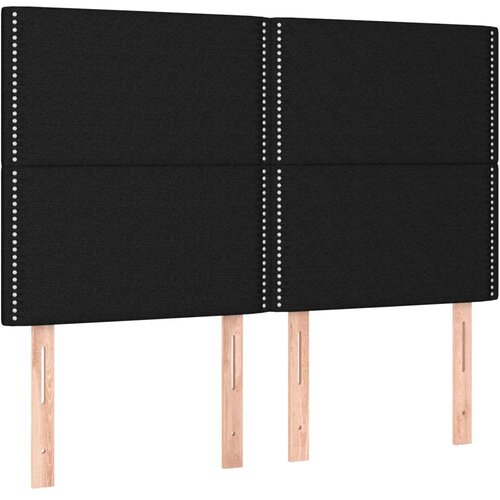  Krevet box spring s madracem LED crni 140x190 cm od tkanine Slike