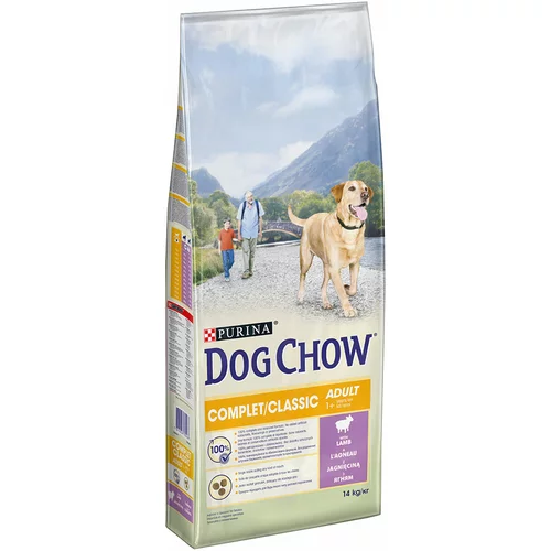 Dog Chow 12 + 2 kg gratis! Purina 14 kg - Complet/Classic s janjetinom