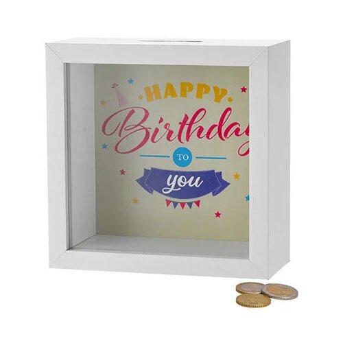  Kasica happy birthday 15x15cm Cene