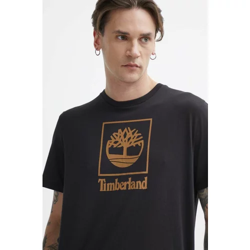 Timberland Bombažna kratka majica moška, črna barva, TB0A5QSP0011