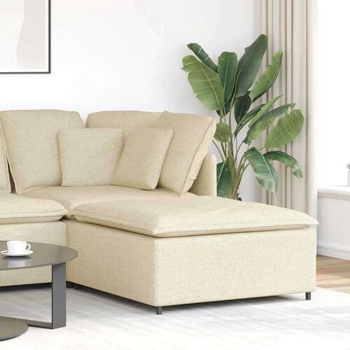  Modularni kauč s podnožjem krem 100x100x48 cm - Krema tabure Slike