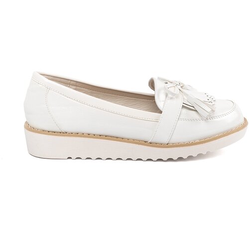 SEASTAR White lacquered loafers with a bow Slike