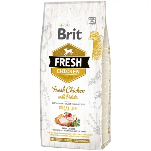 Brit Fresh Adult Great Life piščanec s krompirjem - Varčno pakiranje: 2 x 12 kg