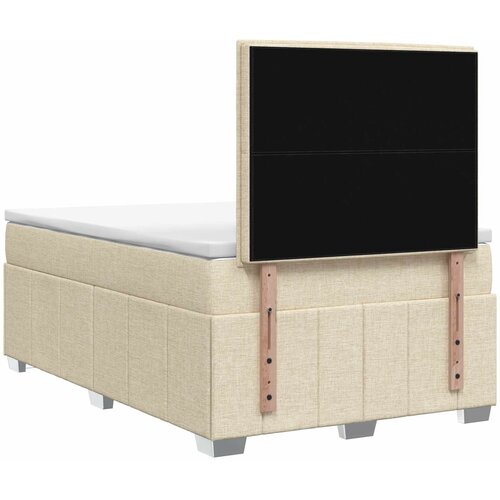  LED okvir za krevet s madracem Krem 120 x 190 cm Tkanina Slike