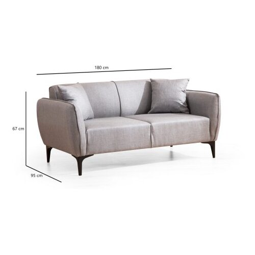 Atelier Del Sofa Dvosjed Belissimo 180x67x95cm Siva Slike