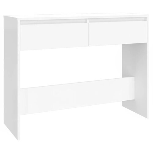 Maison Chic konzolna miza - miza ob steni bela 100x35x76,5 cm iverna plo&amp;scaron;ča, (21786272) Slike