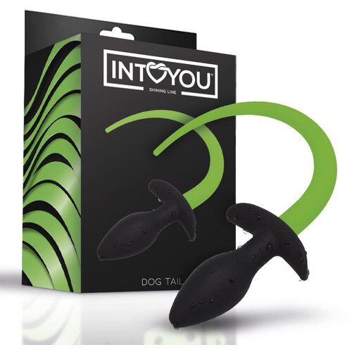 INTOYOU Shining Line Glow in the Dark Dog Tail Butt Plug Cene