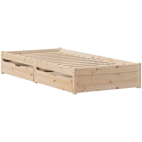 vidaXL Posteljni okvir s predali 90x190 cm trdna borovina, (21292129) Cene