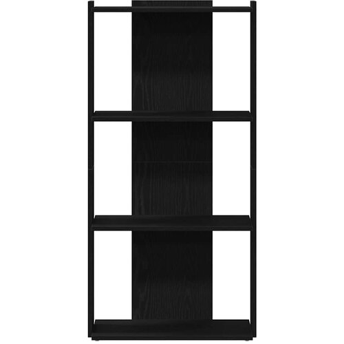  Regal za knjige s 3 razine crni 60x30x120 cm konstruirano drvo Slike