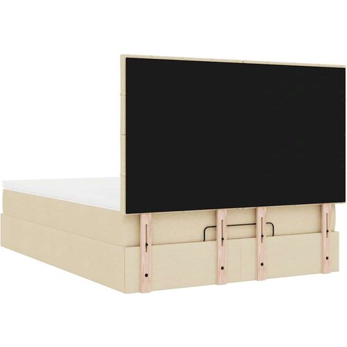  Otomanski krevet s madracem krem 140x190cm od tkanine Slike