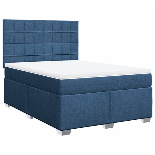 vidaXL Box spring postelja z vzmetnico modra 140x200 cm blago, (21307916) Cene