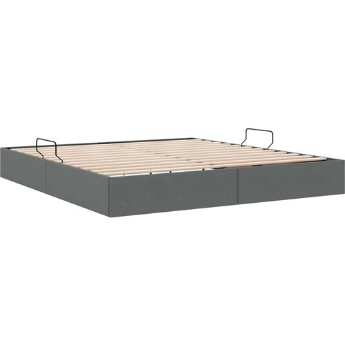  Otomanski krevet s pohranom Tamno siva 160 x 200 cm tkanina Slike