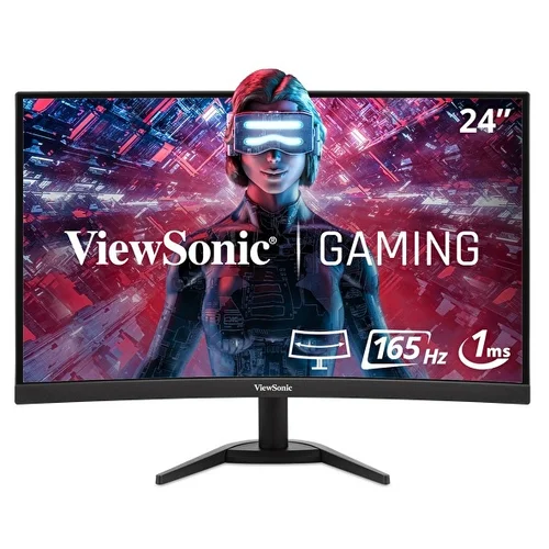 Viewsonic VX2418C ekran za igranje 59.9 cm (23.6 palac) Energetska učinkovitost 2021 F (A - G) 1920 x 1080 piksel Full HD 1 ms HDMI™, DisplayPort VA LED