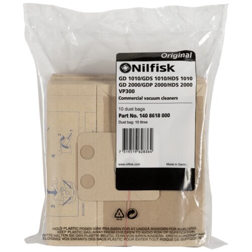 Nilfisk 10x dust bag for VP 300 HEPA EU2 + VP 100 EU Slike