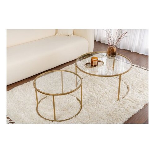 Hanah home Klub sto-set Aurum, 80x80x43cm, 2 komada, Zlatne boje Slike