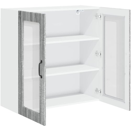  Zidni stakleni ormarić Lucca Siva sonoma 80 x 31 x 80 cm Slike