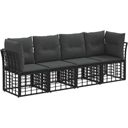  Set vanjskih sofa Crna Poliester Slike