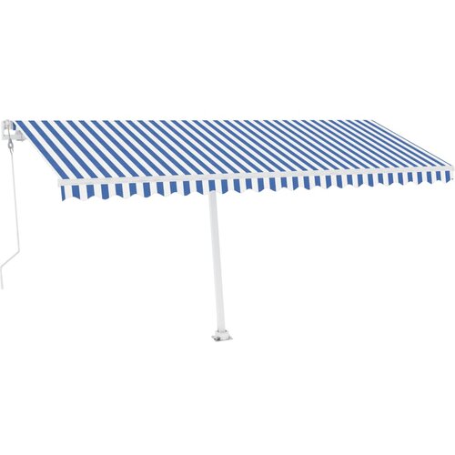 Maison Chic Avtomatska tenda - Senčniki LED + senzor 500x350 cm modra in bela, (22040110) Cene