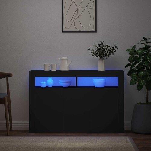  Komoda s LED svjetlima crna 115,5 x 30 x 75 cm Cijene