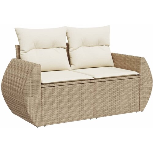  6-dijelni set vrtnih sofa s jastucima bež od poliratana 55 x 55 x 37 cm Slike