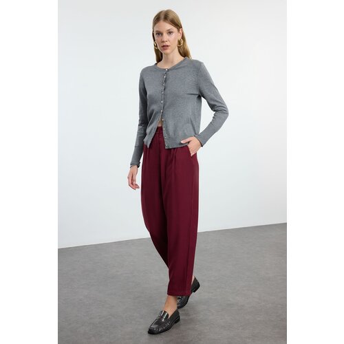 Trendyol Claret Red Balloon Pattern Woven Trousers Slike