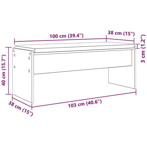  Klupa za hodnik s jastukom Umjetnički hrast 100 x 38 x 46 cm Slike
