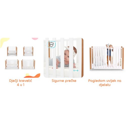 Kinderkraft posteljica KOYA 4v1 + vzmetnica Slike