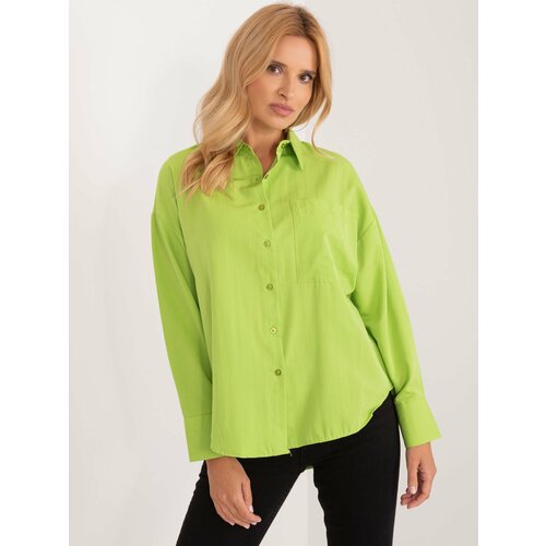 Fashion Hunters Lime oversize shirt with collar Slike
