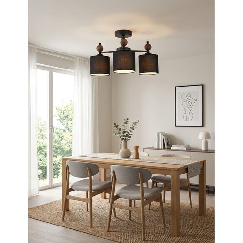 Opviq luster Neptun Wood 3, 3 &times; E27, crni Cene