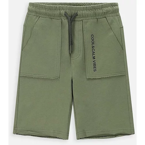 Coccodrillo Otroške bombažne kratke hlače zelena barva