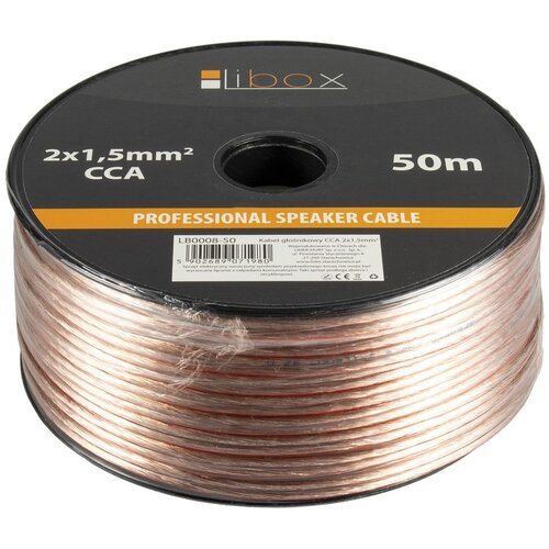LIBOX Kabel głośnikowy 2x1,50mm LB0008-50 audio cable 50 m Transparent Cijene