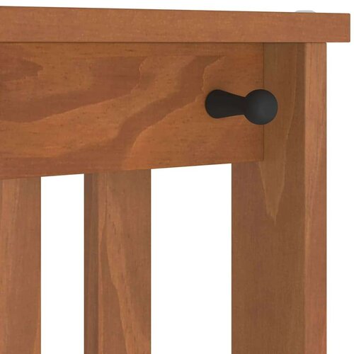  klop za predsobo SANDNES s predalom, trden borov les, rjava, 45x40x159,5 cm Slike