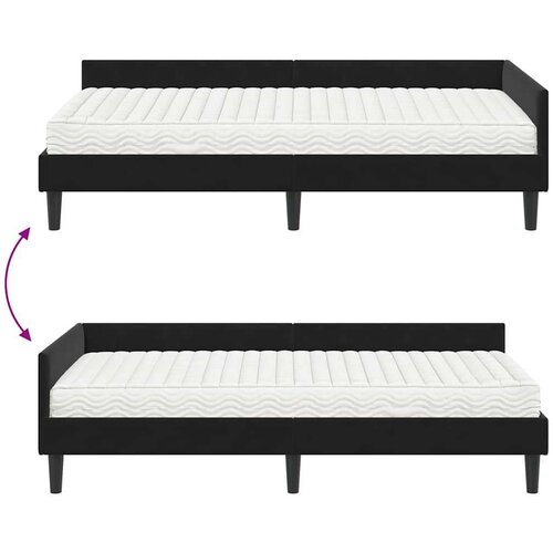 Kutni krevetni okvir s madracem Ostalo 2 pcs Crna Bar&amp;scaron;un Slike