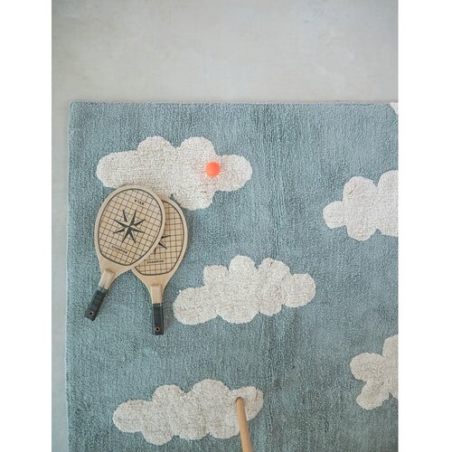Lorena Canals Preproga iz bombaža Clouds - Vintage Blue, Natural Cene