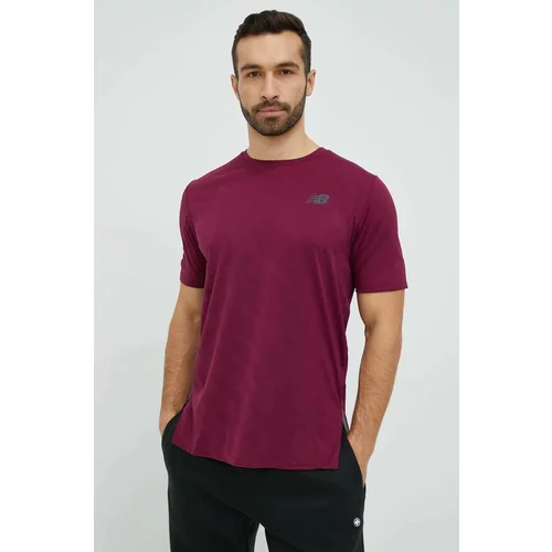 New Balance Majica kratkih rukava za trčanje Q Speed boja: bordo, jednobojni model