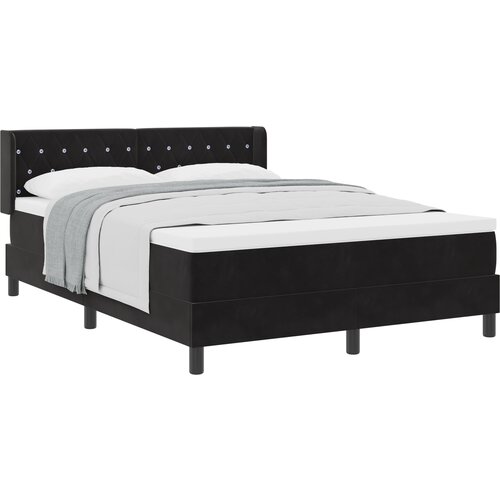 vidaXL Box Spring Krevet s Madracem Crni 140x200 cm Baršun Cene