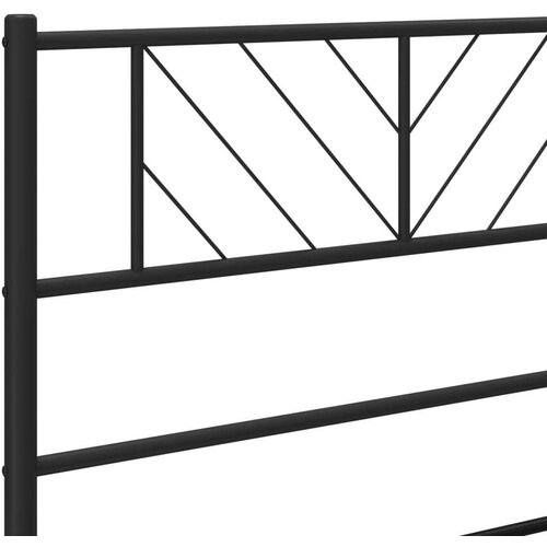 VidaXL Metalni okvir kreveta uzglavlje i podnožje crni 90x190 cm Slike