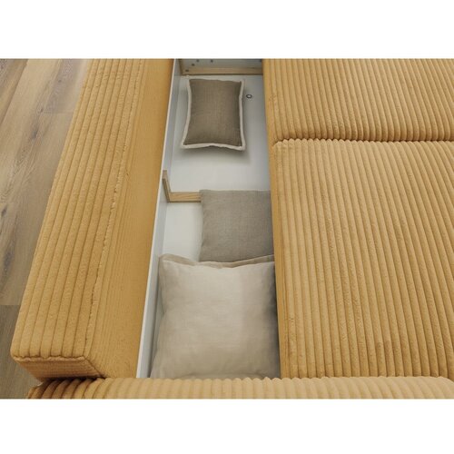 Bobochic Paris Senf žuta sklopiva sofa od samta 257 cm Lucien &amp;ndash; Slike