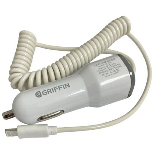 Griffin auto punjač premium in 2.1A iphone 5/6 beli Slike