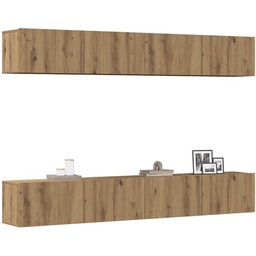  Zidni TV ormarić, 4 dijela, Artisan hrast, 100x30x30 cm Slike
