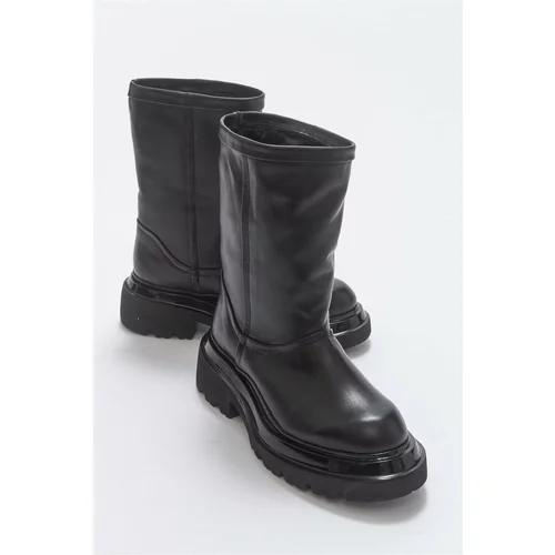 LuviShoes Tali Black Skin Genuine Leather Women's Boots.