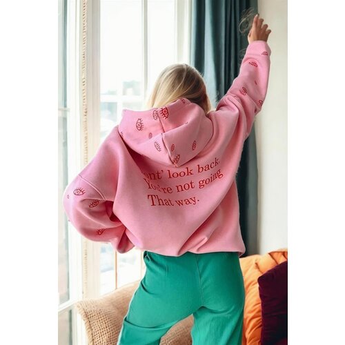 Dewberry 84987 Oversize Women Sweatshirt-PINK Cene