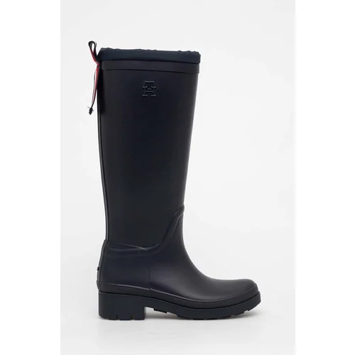 Tommy Hilfiger Gumene čizme TOMMY TARTAN RUBBERBOOT za žene, boja: tamno plava, FW0FW07664