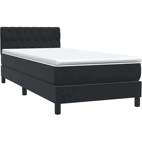 vidaXL Box spring postelja z vzmetnico črna 90x210 cm žamet Cene