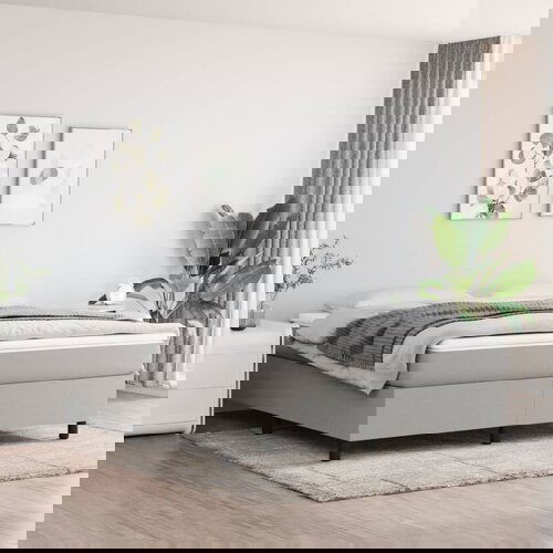 The Living Store Box spring postelja z vzmetnico svetlo siva 160x200 cm žamet - Box Spring Postelja, (21489538) Slike