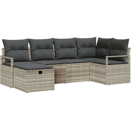  Set vrtnog kauča od 6 dijelova s jastučićima svijetlosivog poli ratana  kauč za vrt s pohranom i jastučićima za 2 osobe sivo pol Cijene