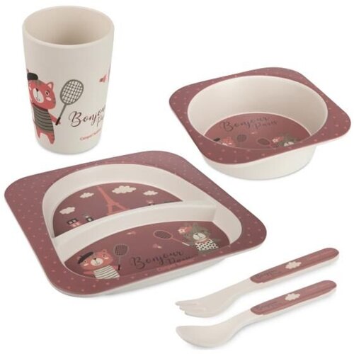 Canpol BONJOUR PARIS DARK RED-SET ZA HRANJENJE 5 DELOVA 9/227 Cene