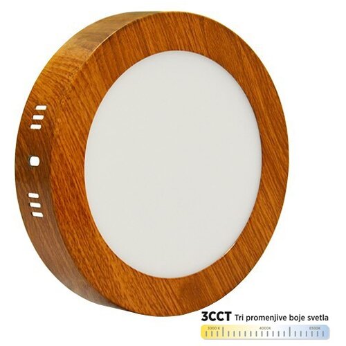 Mitea Lighting nadgradni okrugli led panel boja drveta 12W 3000~6500K M12NO-WD-CCT Cene
