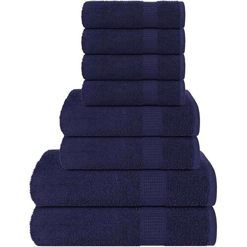 VidaXL 8-dijelni set ručnika modri 360 gsm 100 % pamuk Slike