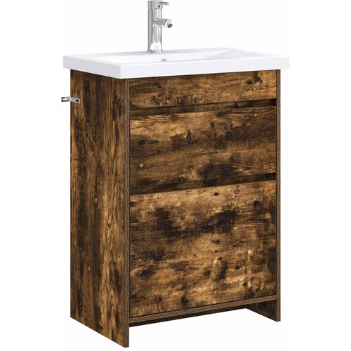 vidaXL Set namje&scaron;taja za kupaonicu Dimljeni hrast 61 x 40 x 84,5 cm Cijene